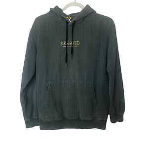 Krooked Skateboards Corduroy Hoodie Sweatshirt Men’s Sz Small Green Vintage Y2k